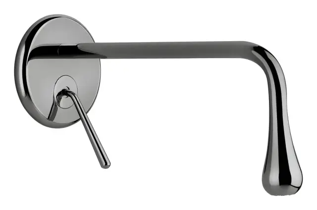 Смеситель для раковины Gessi Goccia, встраиваемый, однорычажный, излив 250 мм, без донного клапана, внешняя часть, цвет Black Metal GHRC