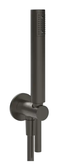 Ручной душ Gessi, шланговое подсоединение, держатель, шланг, цвет Black Metal Brushed PVD