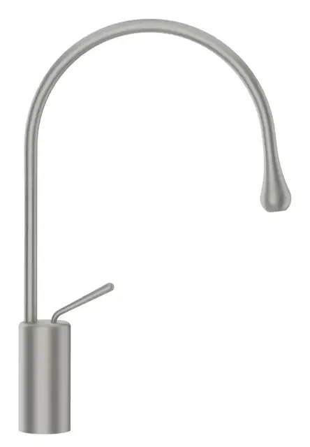 Смеситель для раковины Gessi Goccia h438 мм, со средним изливом, без донного клапана, цвет Chrome Brushed