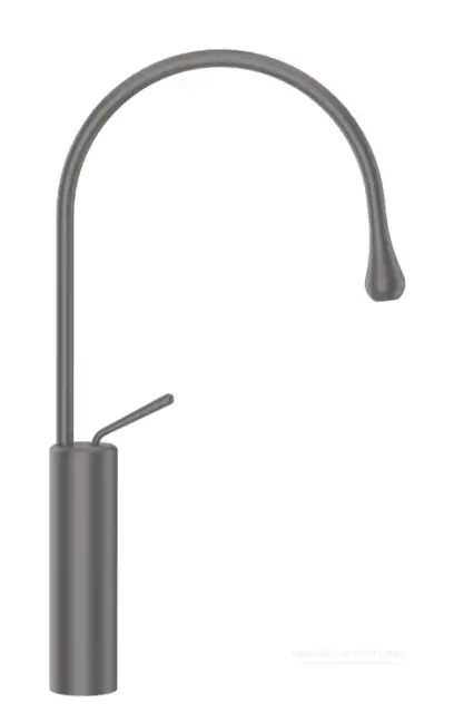 Cмеситель для раковины Gessi Goccia h523 мм, со средним изливом, без донного клапана, цвет Black Metal Brushed GHRC