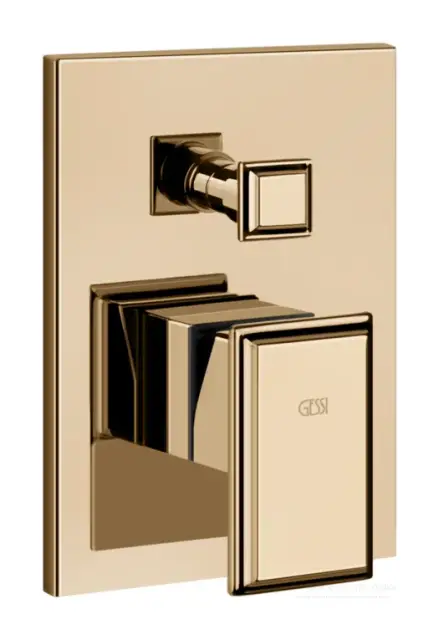 Cмеситель для душа Gessi Eleganza, встраиваемый, настенный, цвет Warm Bronze PVD