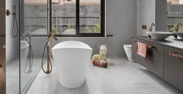 Смеситель Gessi Cono, напольный, с душевой лейкой, встраиваемый, h892х⌀55 мм, цвет Copper PVD