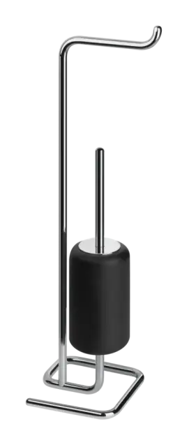Стойка с бумагодержателем и ёршиком Gessi Goccia, напольная, цвет Matte Black