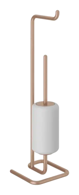 Стойка- набор держателей Gessi Goccia Acceessories, с бумагодержателем и ёршиком, напольная, 174x174 мм, цвет Copper Brushed GHRC