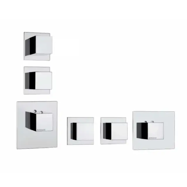 Bossini Cube Смеситель для душа, термостатический, встраиваемый, с запорным вентилем, на 2 - 4 выхода, цвет: хром