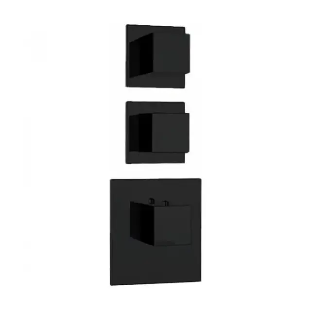 Bossini Cube Смеситель для душа, встраиваемый, термостатический, цвет: черный матовый
