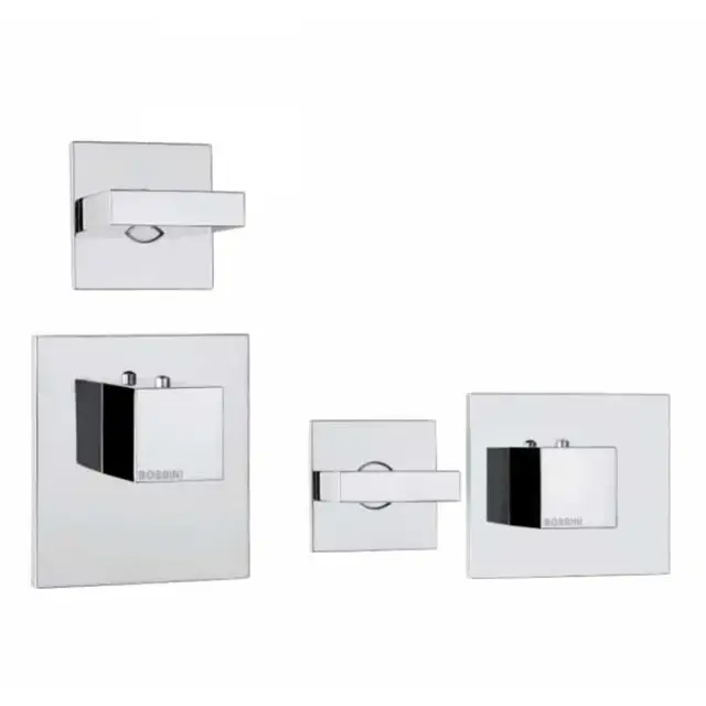Bossini Rectangular Смеситель для душа, встраиваемый, термостатический, с переключателем на 2 источника, цвет: хром
