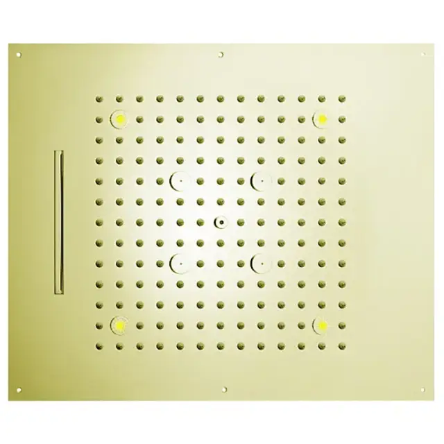 BOSSINI DREAM/3 Верхний душ 570x470 мм, 3 режима (дождь, каскад, туман) с 4 LED RGB, блок питания/управления, Cromoterapia, цвет: сатинированное золото