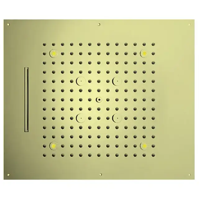 BOSSINI DREAM/3 Верхний душ 570 x 470 мм, 3 режима (дождь, каскад, туман), с 4 LED RGB, блок питания/управления, Cromoterapia, цвет: золото