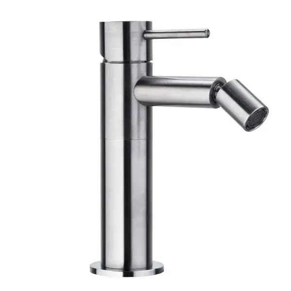 Bossini Inox Однорычажный Смеситель для биде на 1 отв., из нержавеющей стали без донного клапана, цвет: глянцевая сталь