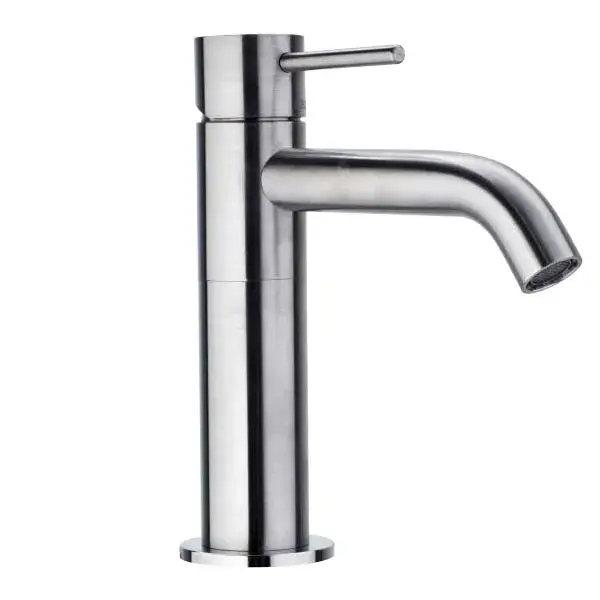 Bossini Inox Однорычажный Смеситель для раковины на 1 отв., из нержавеющей стали без донного клапана, цвет: глянцевая сталь