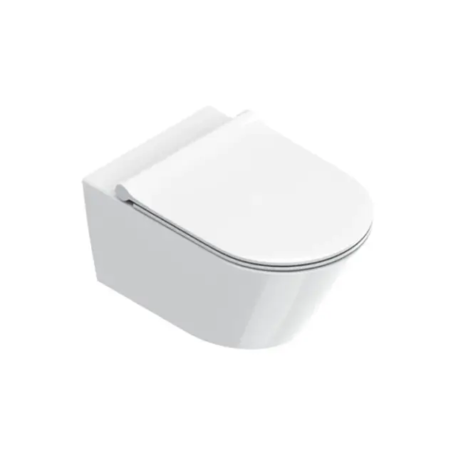 Catalano Zero Унитаз подвесной 55x35см, безободковый, смыв Silentech 3.0, покрытие Cataglaze+, цвет: белый глянцевый