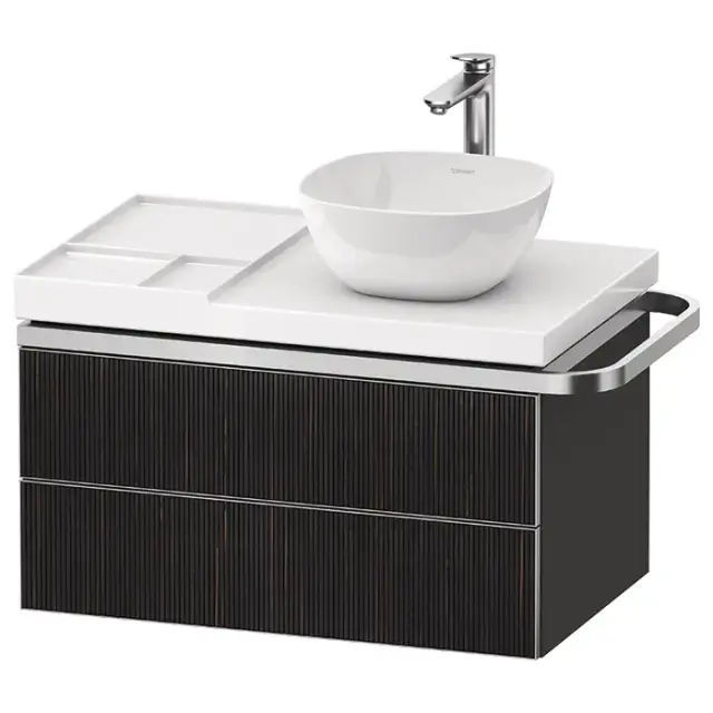 Duravit Aurena Тумба подвесная под раковину 78.4x80.2x49.2см, цвет: графит матовый/шпон черное дерево