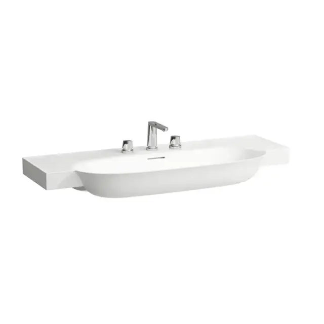 Laufen New Classic Раковина накладная 120х48х7.5см, с 3 отв., с переливом, с покрытием Clean Coat LCC, цвет: белый