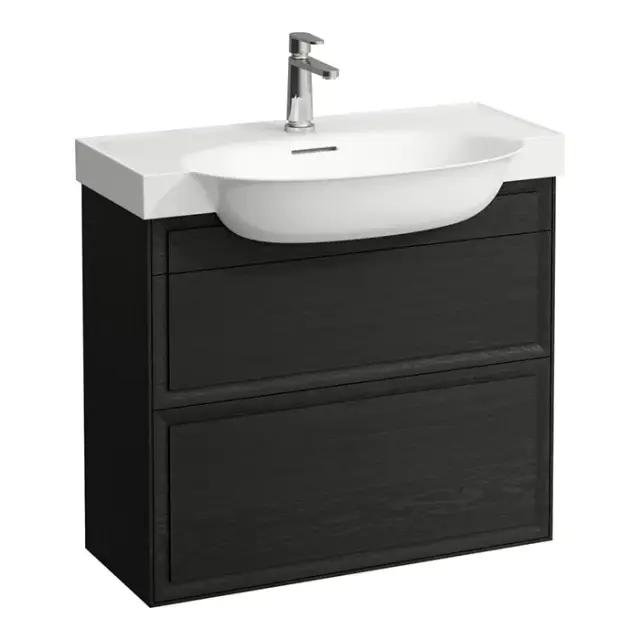 Laufen New Classic Тумба с раковиной 77.5x31.5x67.5см., подвесная, 2 ящика, цвет: черный дуб