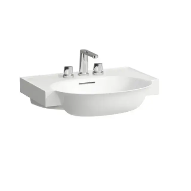 Laufen New Classic Раковина накладная 60х48х7.5см., с 3 отв., с переливом, с покрытием Clean Coat LCC, цвет: белый