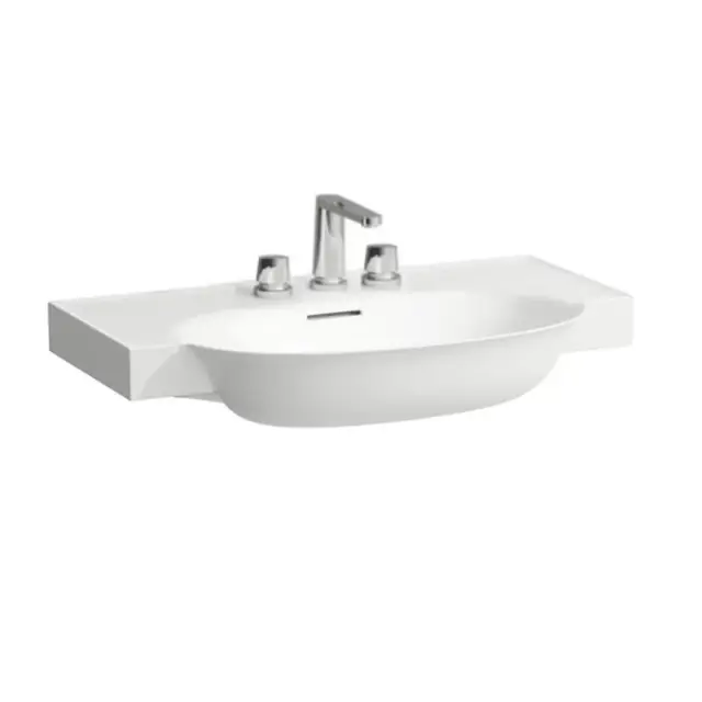 Laufen New Classic Раковина накладная 80х48х7.5см, с 3 отв., с переливом, цвет: белый