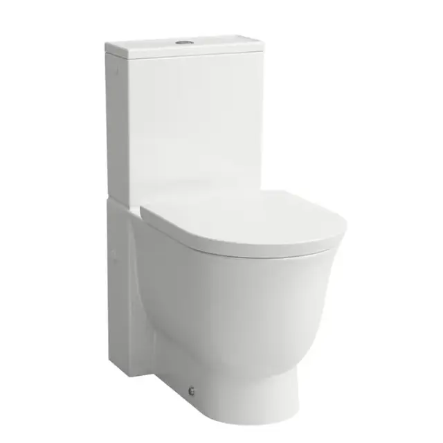 Laufen New Classic Унитаз моноблок безободковый 70х37х44см, выпуск универсальный, подвод воды сзади в центре, цвет: белый матовый