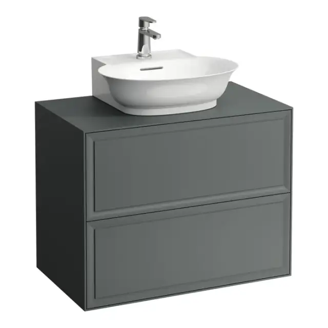 Laufen New Classic Тумба с раковиной, 77.5x45.5x60см, 2 ящиками, подвесная, цвет: серый