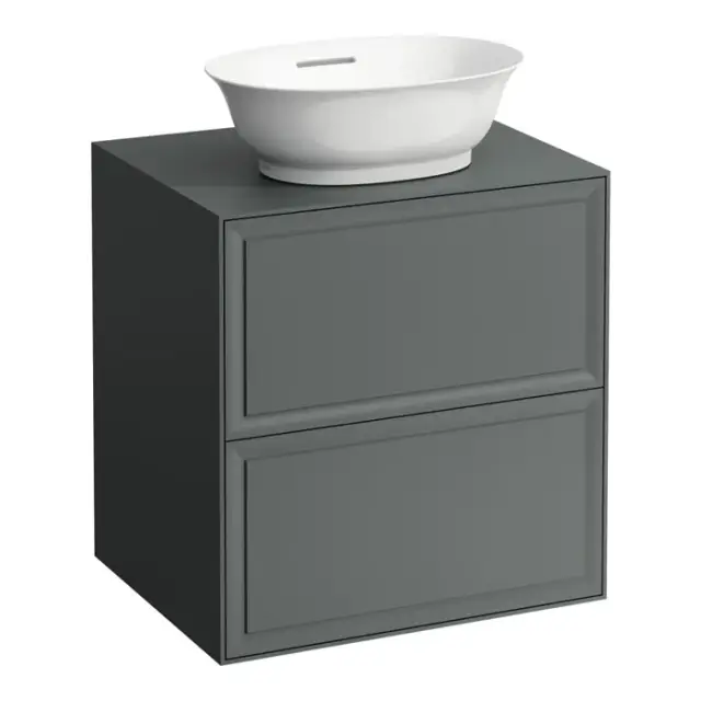 Laufen New Classic Тумба с раковиной, 57.5x45.5x60см, 2 ящика, подвесная, цвет: серый