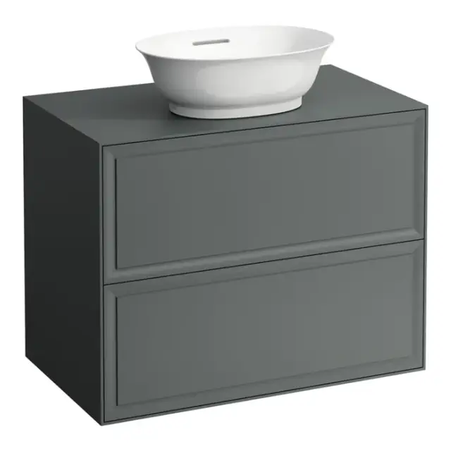 Laufen New Classic Тумба с раковиной, 77.5x45.5x60см, 2 ящика, подвесная, цвет: серый