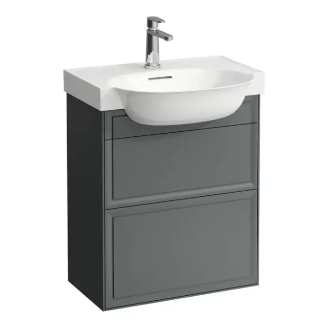 Laufen New Classic Тумба с раковиной, 57.5x31.5x67.5см, 2 ящика, подвесная, цвет: серый