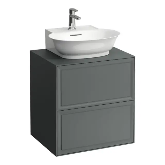 Laufen New Classic Тумба с раковиной, 57.5x45.5x60см, 2 ящика, подвесная, цвет: серый