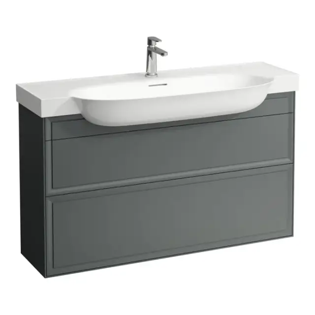 Laufen New Classic Тумба с раковиной, 117.5х31.5х67.5см, 2 ящика, подвесная, цвет: серый