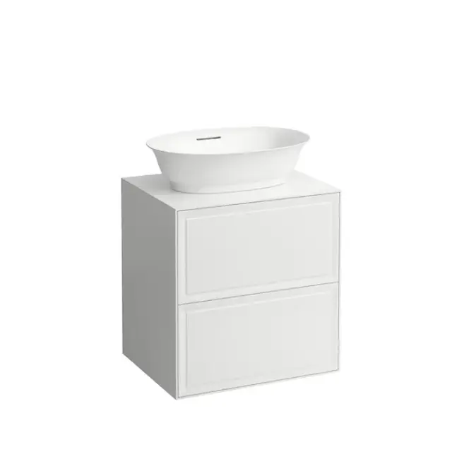 Laufen New Classic Тумба с раковиной, 57.5x45.5x60см, 2 ящика, подвесная, цвет: белый глянцевый