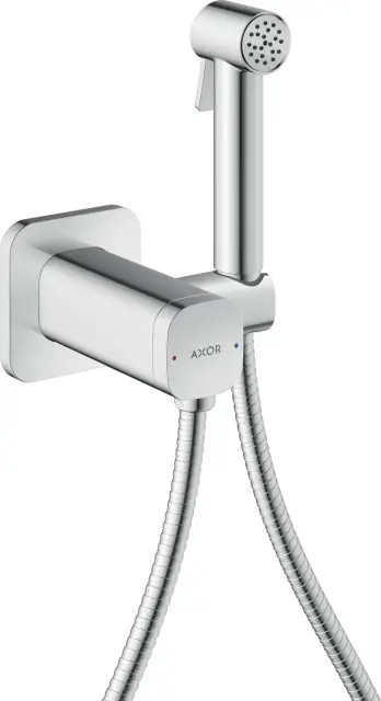 AXOR Bidette Showers Гигиенический душ 1jet softsquare для смешанной воды с держателем и шлангом 1.25 м, цвет: хром