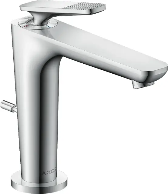 AXOR Citterio C Смеситель для раковины однорычажный 125 с CoolStart и сливным клапаном Push-Open - cubic cut, цвет: хром