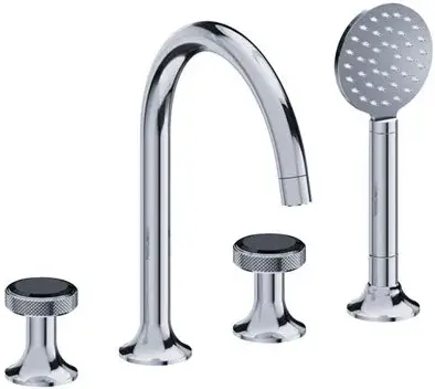 Смеситель для ванны Jorger Valencia 638.40.105.000-12 chrome/black crystal handles/ceramic interior upper part