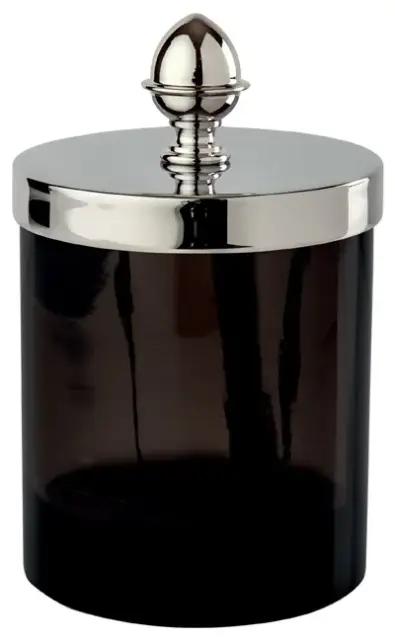 Баночка маленькая с крышкой d.8*13 Obsidienne lisse/POLISHED NICKEL