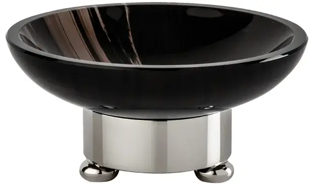 Мыльница Cristal&Bronze OBSIDIENNE LISSE FS11P-A1-601 Obsidienne lisse/POLISHED CHROME