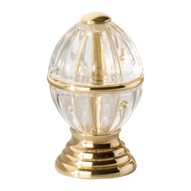 Запорный вентиль набортный 1/2", горячий, влево Polished Soft Gold/прозрачный кристалл