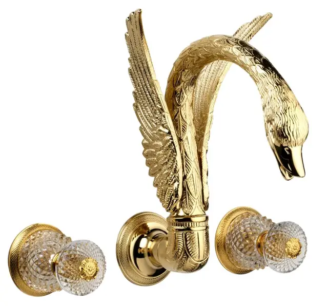 Смеситель для ванны Cristal&Bronze CYGNE FLAMANT C46-D1-3303 золото