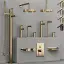 Смеситель для раковины Gessi Ingranaggio, длинный излив, встраиваемый, цвет Brass Brushed PVD