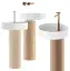 Смеситель для раковины Gessi Anello, настенный, длинный излив, встраиваемый, цвет Warm Bronze Brushed PVD
