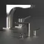 Смеситель для раковины Gessi Rilievo, с донным клапаном, соединительными шлангами, длина излива 195 мм, цвет Chrome