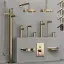 Смеситель для раковины Gessi Ingranaggio, однорычажный, с донным клапаном, цвет Brass PVD