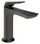 Смеситель для раковины Gessi Ventaglio, с донным клапаном и соединительными шлангами, L-176 мм, цвет чёрный металл шлифованный PVD