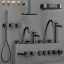 Смеситель Gessi Origini, настенный, на 2 выхода, с переключателем, внешние части, цвет Matte Black