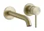 Cмеситель для раковины Gessi316, встраиваемый, настенный, с длинным изливом, без донного клапана, внешние части, цвет Brushed Brass PVD