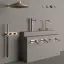 Смеситель для раковины Gessi316, встраиваемый, настенный, с длинным изливом, без донного клапана, внешние части, цвет Black Metal Brushed PVD