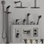 Смеситель для раковины Gessi Rilievo, настенный, со средним изливом, встраиваемый, внешняя часть, цвет Black Metal Brushed PVD