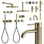 Смеситель для раковины Gessi316, однорычажный, без донного клапана, цвет Brass Brushed PVD