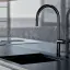 Cмеситель для кухни Gessi Stelo, h456 мм, с поворотным изливом и выдвижным ручным душем с двумя струями воды, цвет Finox Brushed Nickel