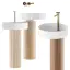 Смеситель для раковины Gessi Anello, высокий, длинный излив, цвет Brass Brushed PVD