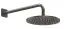 Верхний душ Gessi Rilievo, Ø250 мм, шарнирный, настенный, цвет Black Metal Brushed PVD