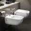 Биде Gessi, подвесное, с переливом White European Ceramic, хромированными пробками для перелива и боковых отверстий, цвет Matt White Ceramic